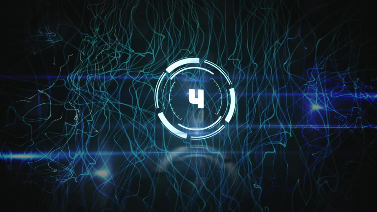 Animation of clock over blue lines