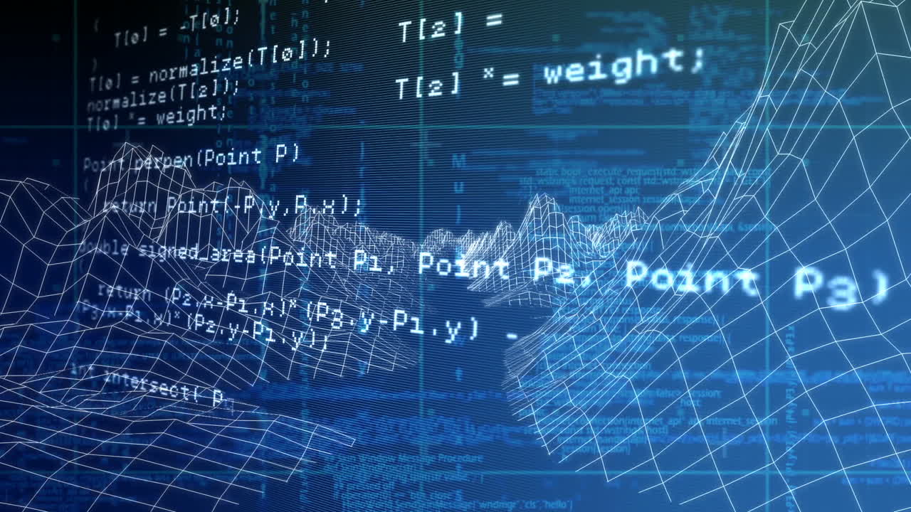 산의 디지털로 생성된 비디오