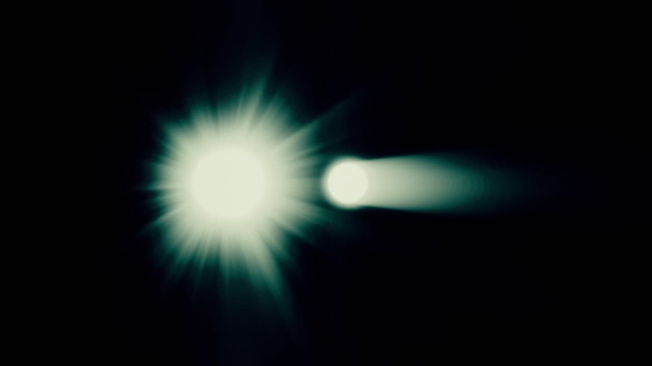 rutas de luz abstractas y llamaradas de lente