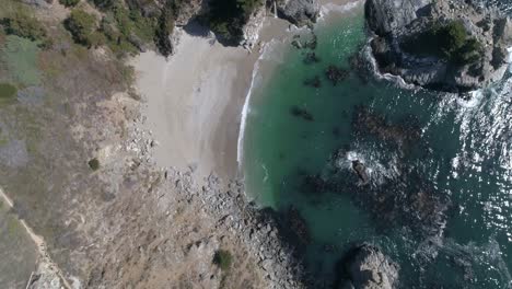 Aerial-view-of-Water-Fall-McWay-Falls-Julia-Pfeiffer-Burns-Park-Big-Sur-California