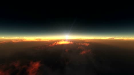 volando por encima de las nubes amanecer 4k