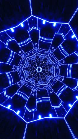 blue and white abstract pattern with circular shape. kaleidoscope vj loop vertical