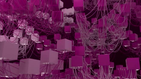 4k abstract cubic network nodes and wires.