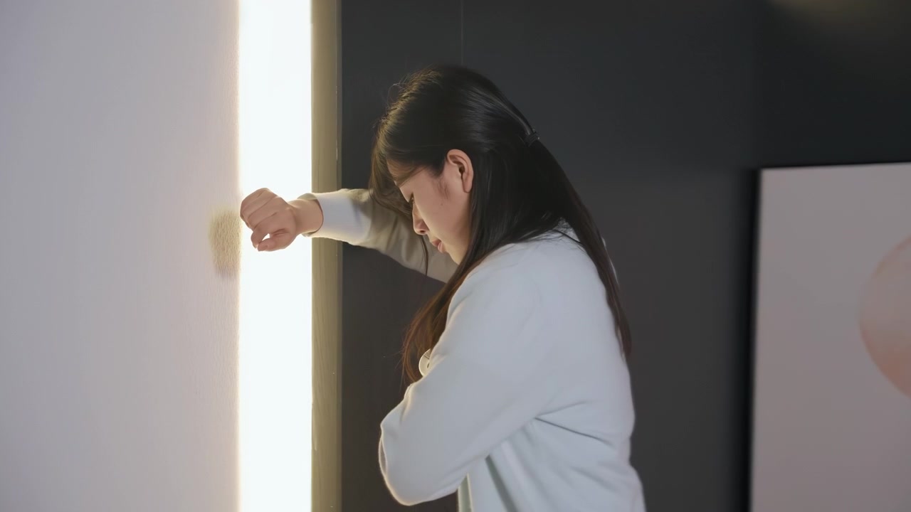 胸の痛みや呼吸困難に苦しむ女性。心臓疾患、パニック発作、逆流性食道炎、喘息などの肺疾患が原因である可能性。冠動脈疾患、息切れ、心臓発作などの症状。