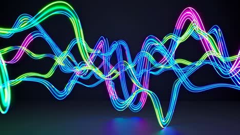 ondas de luz de neón abstractas
