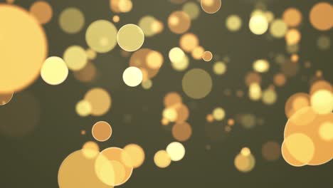 círculos amarillos brillantes volando bokeh fondo abstracto. 4k uhd tarjeta de diseño de video bucle de animación.