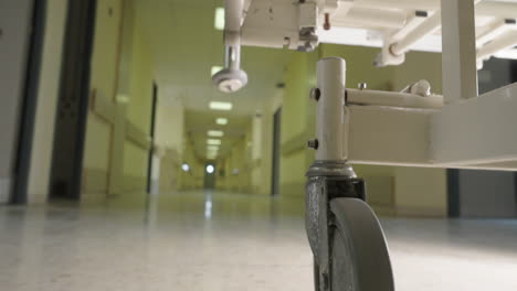 hospital corridor with cart wheel