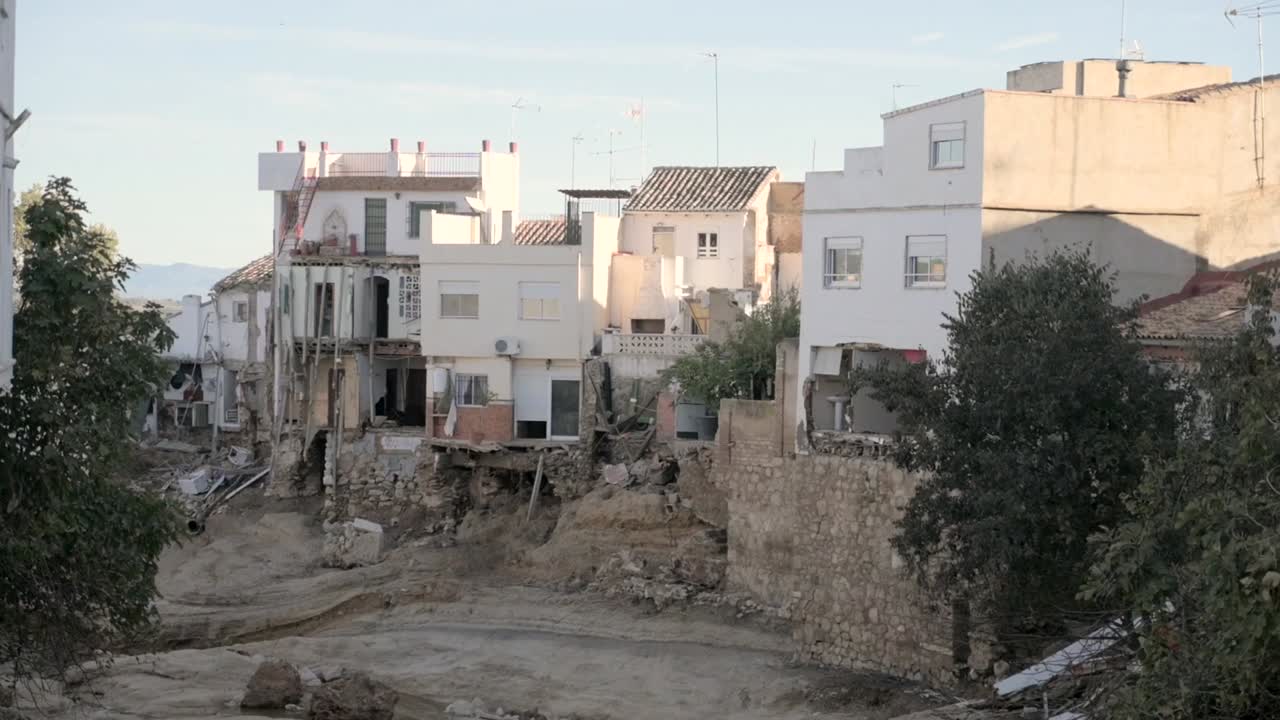 The city of Chiva heavily damaged by floods after a powerful DANA storm, leaving extensive destruction across Valencia
