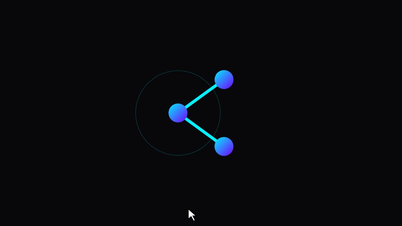 Digital Share Icon Animation on Black Background