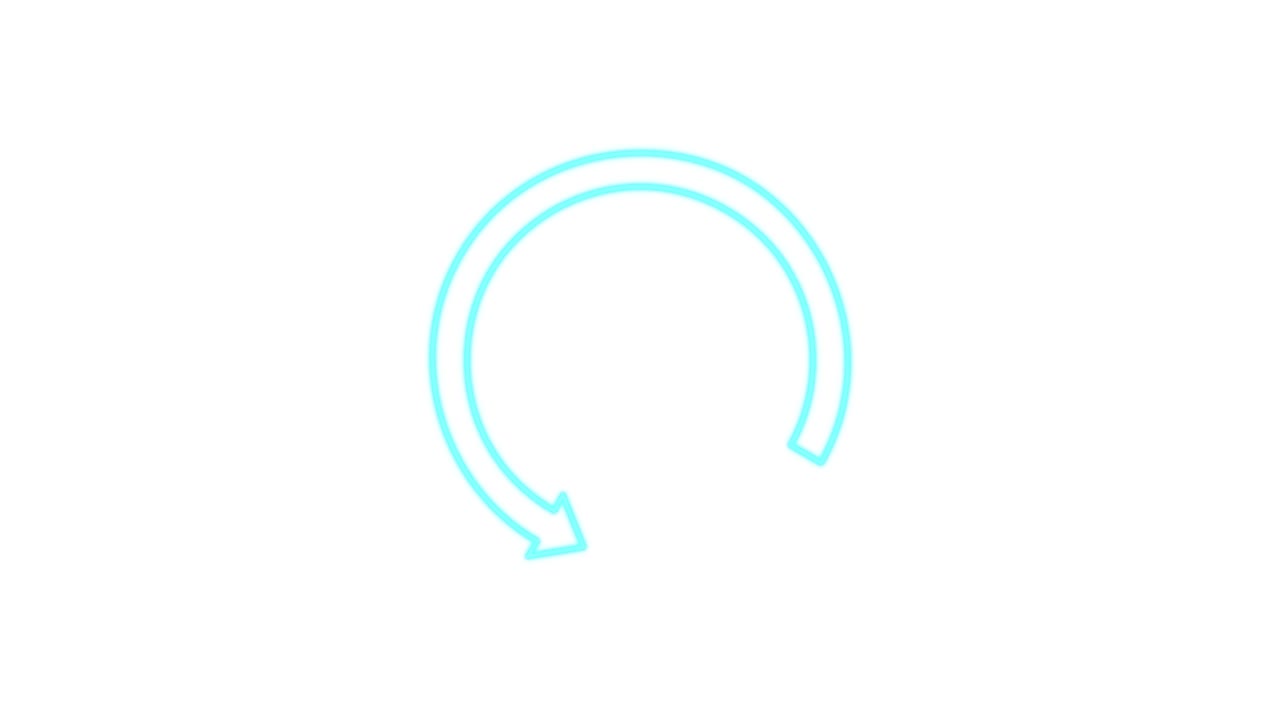 Light blue arrow rotates clockwise in a seamless loop, minimal style, clean white background
