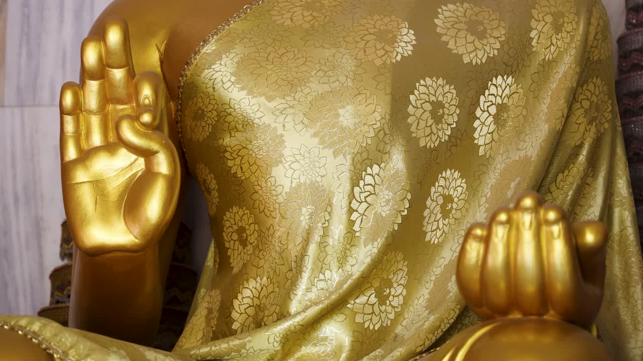 sacred hand gesture of deity inside temple