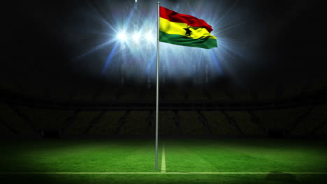 Ghana-national-flag-waving-on-flagpole