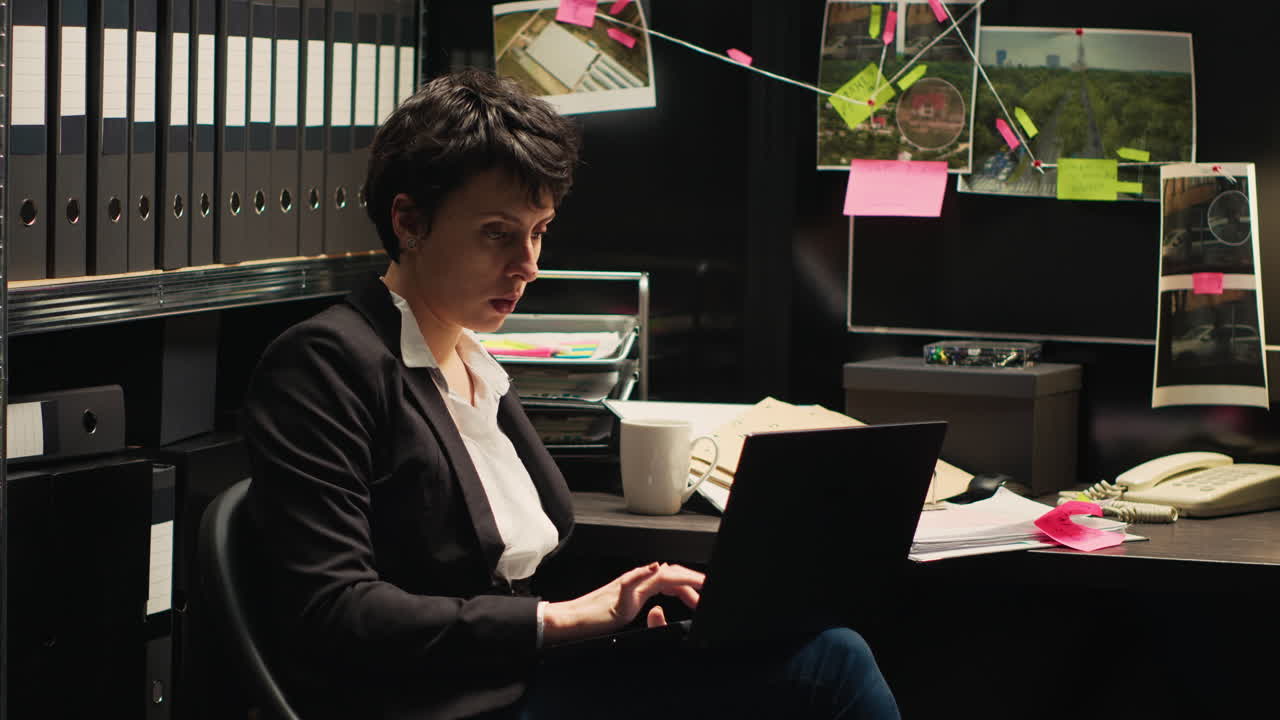 Detective Working on Case in Office