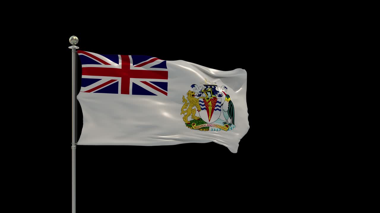 British Antarctic Territory Various Of Flags Waving National Flag On Pole, Table Flag