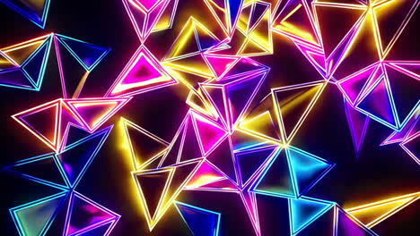 abstract neon triangles background