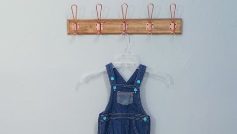 kids dungaree hanging on hook 4k