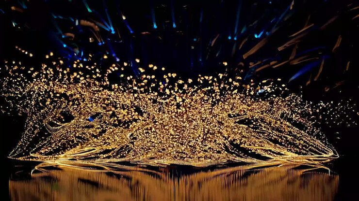 Palcoscenico Dorato con Particelle