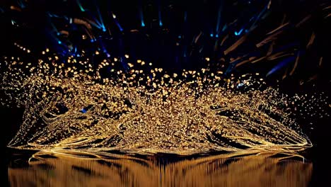 golden stage with particles