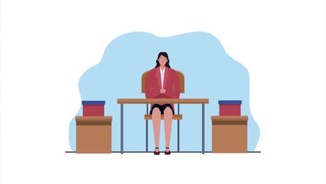 election day animation with judge in vote place