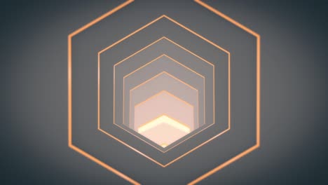 hexagon tunnel of abstract loop gray