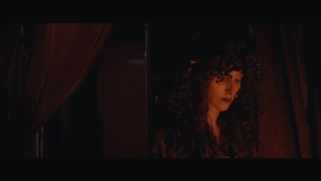 a gypsy lady shuffles the tarrot cards