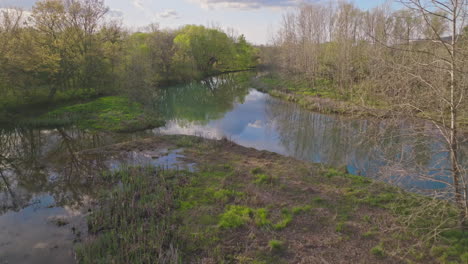 tranquil landscape of lake sequoyah in fayetteville, ar,usa - drone shot