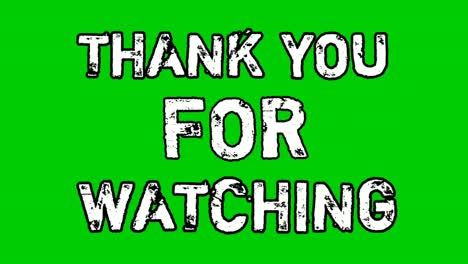 End-screen-video-animation-Text-Thank-you-for-watching-on-green-screen