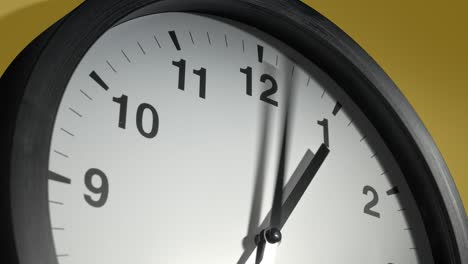 clock face on yellow wall in time lapse