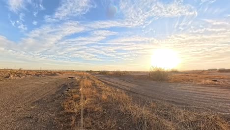 panning time lapse of desert road construction plot in gilbert arizona