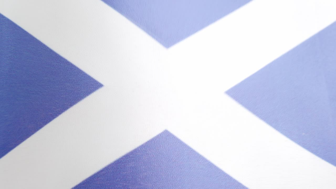 Scottish national flag waving by the wind