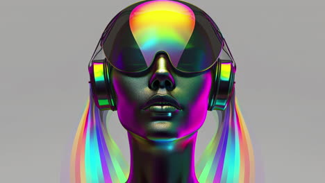 female tech headphones and space age vr headsets made with ai