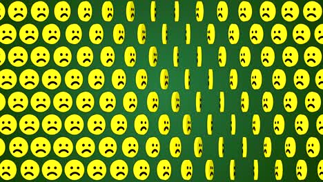 sonrisa triste emoción fondo verde sonrisas giratorias
