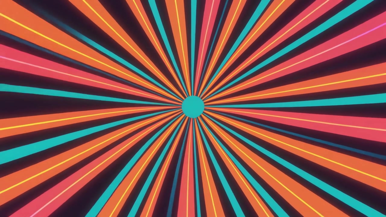 Abstract Motion Background with Rotating Colorful Sunburst Rays