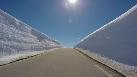 driving a car on a road in norway