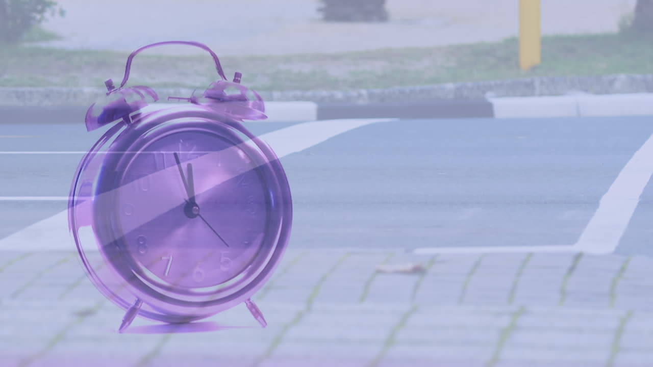 도로 위 에 움직이는 시계 의 애니메이션