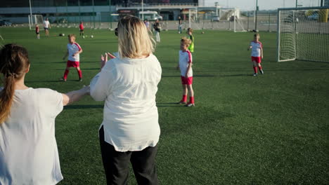 soccer practice with kids and parents