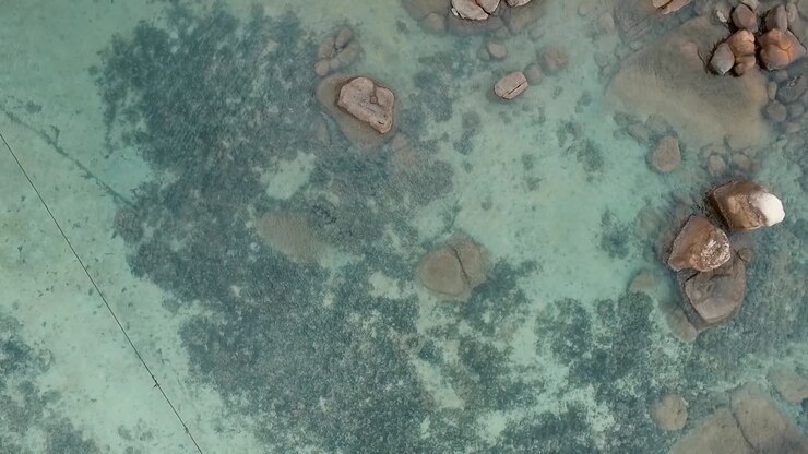 Lfit up from water pointing camera down cloudy day clear Thailamd water 2