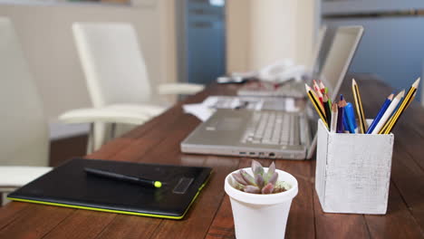 overview of graphic designer desk