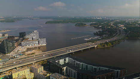 Highway-leading-away-from-Helsinki-city-center-to-green-suburbs