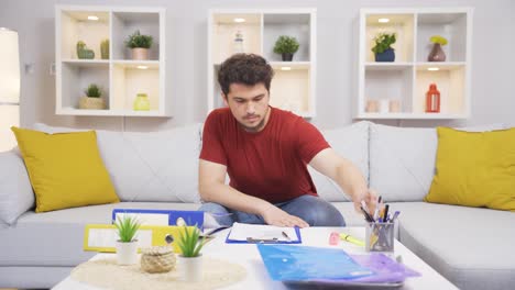 home office worker man falling from chair.