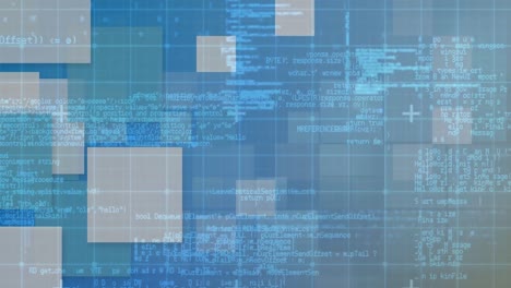 Animación-Del-Procesamiento-De-Datos-Digitales-Sobre-Pantallas-Y-Fondo-De-Cuadrícula