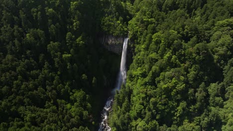 Toma-Deslizante-De-La-Cascada-Nachi,-La-Más-Grande-De-Japón.