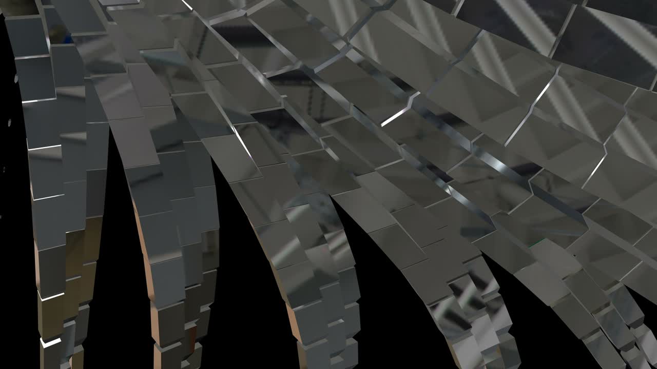 금속 반이는 기하학적 배경 애니메이션 원활한 루프