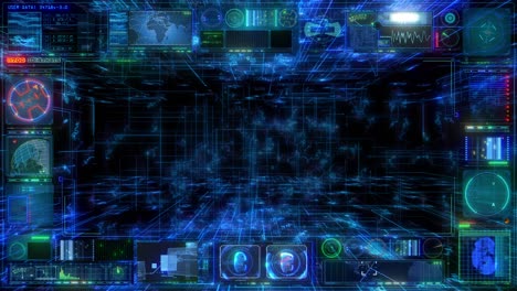 tecnología de interfaz de computadora hud datos digital gui pantalla - bucle