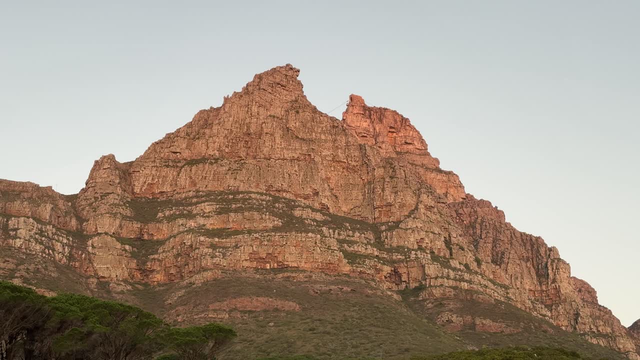 Cape Town’s Table Mountain at sunset.