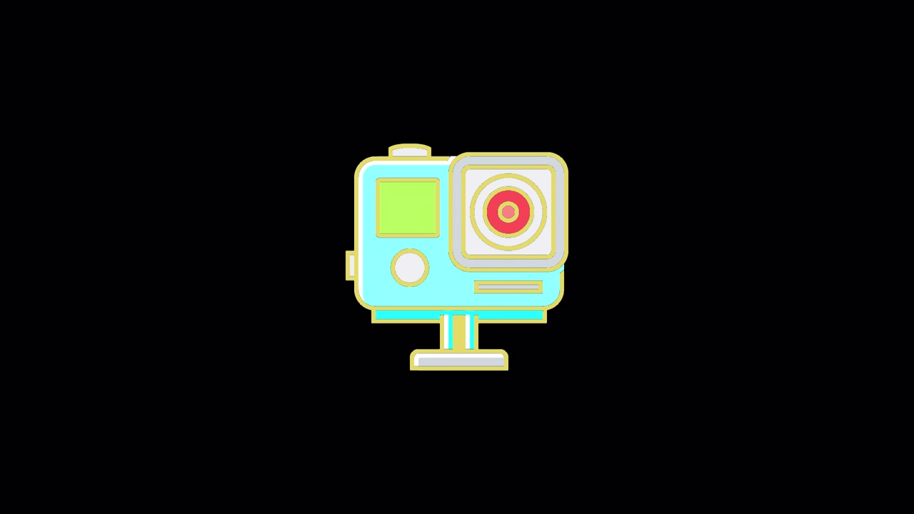 Animated Action Camera Icon on Black Background