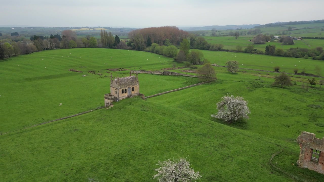 East Banqueting House Chipping Campden Cotswold Regno Unito veduta aerea con drone