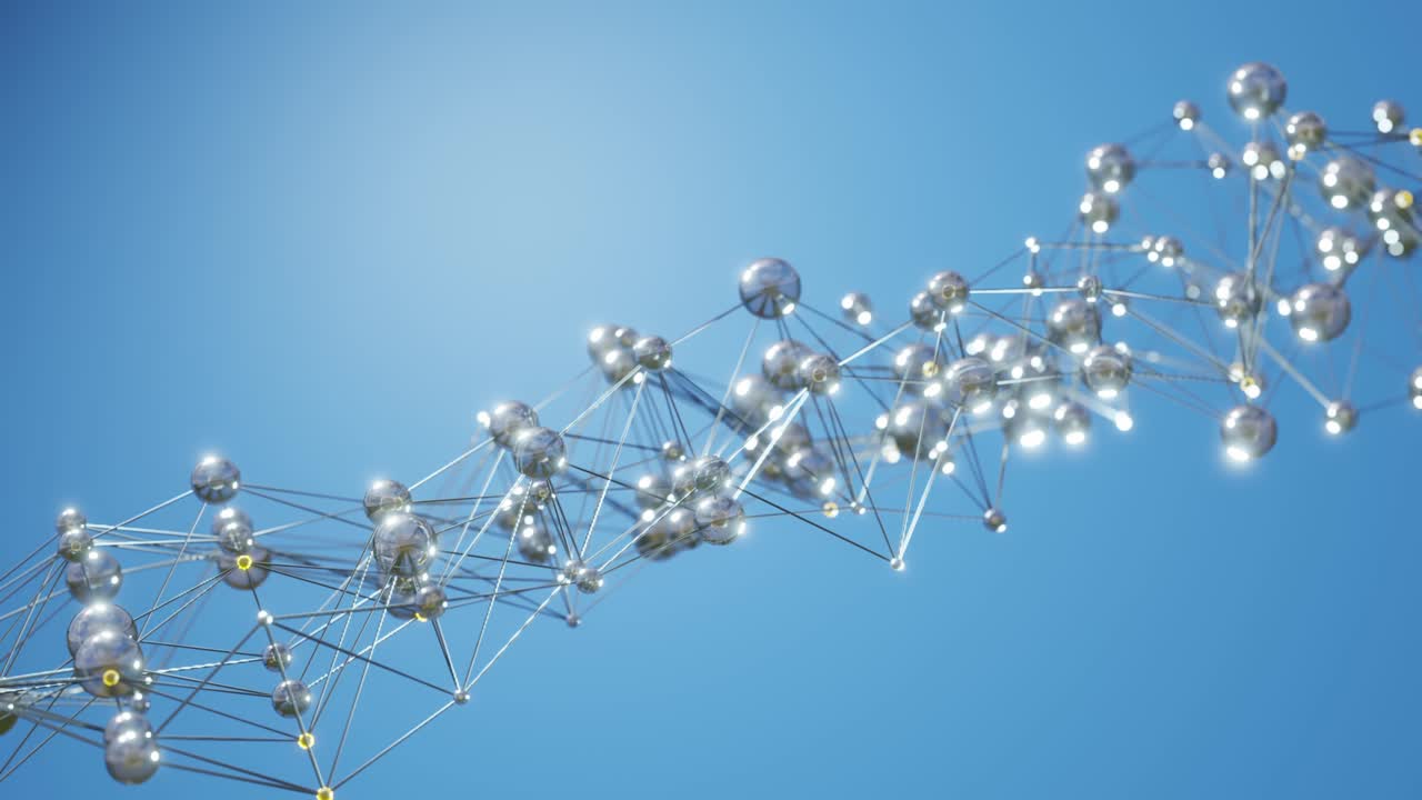 플렉서스 스타일의 과학과 미래의 기술 배경은 어떤 종류의 분자 또는 자유로운 움직임으로 회전하는 dna 부분을 가지고 있습니다.