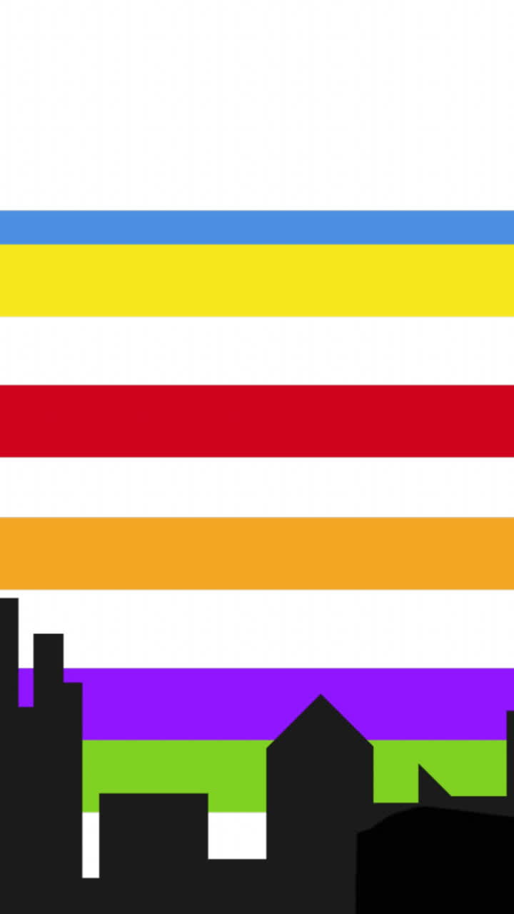 animación del modelo de la ciudad sobre el arco iris