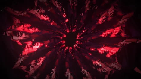 animación de formas rojas sobre fondo negro